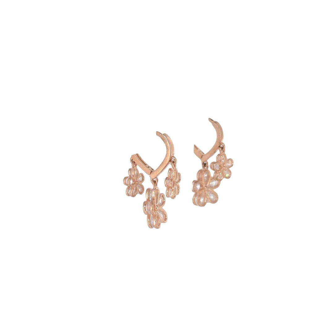 Silver Rose Gold bali earrings