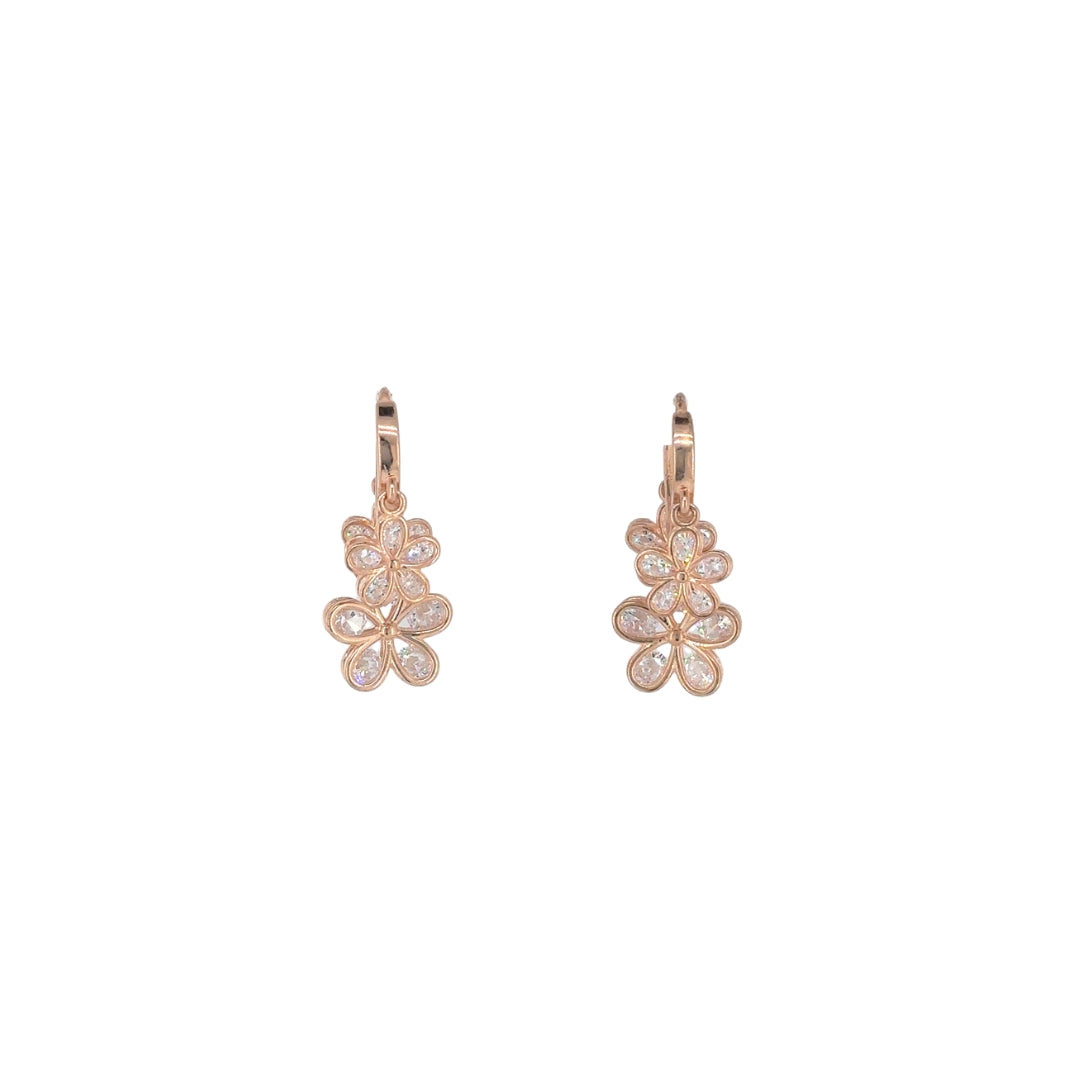 Silver Rose Gold bali earrings